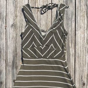 GREEN AND WHITE SKATER DRESS